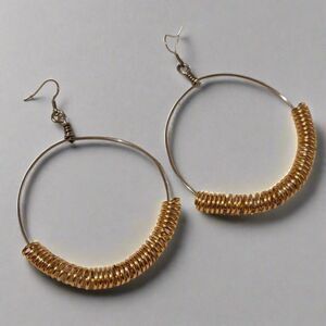 Handmade Gold Spring Hoop Earrings – Lightweight Wire Wrapped Hoops